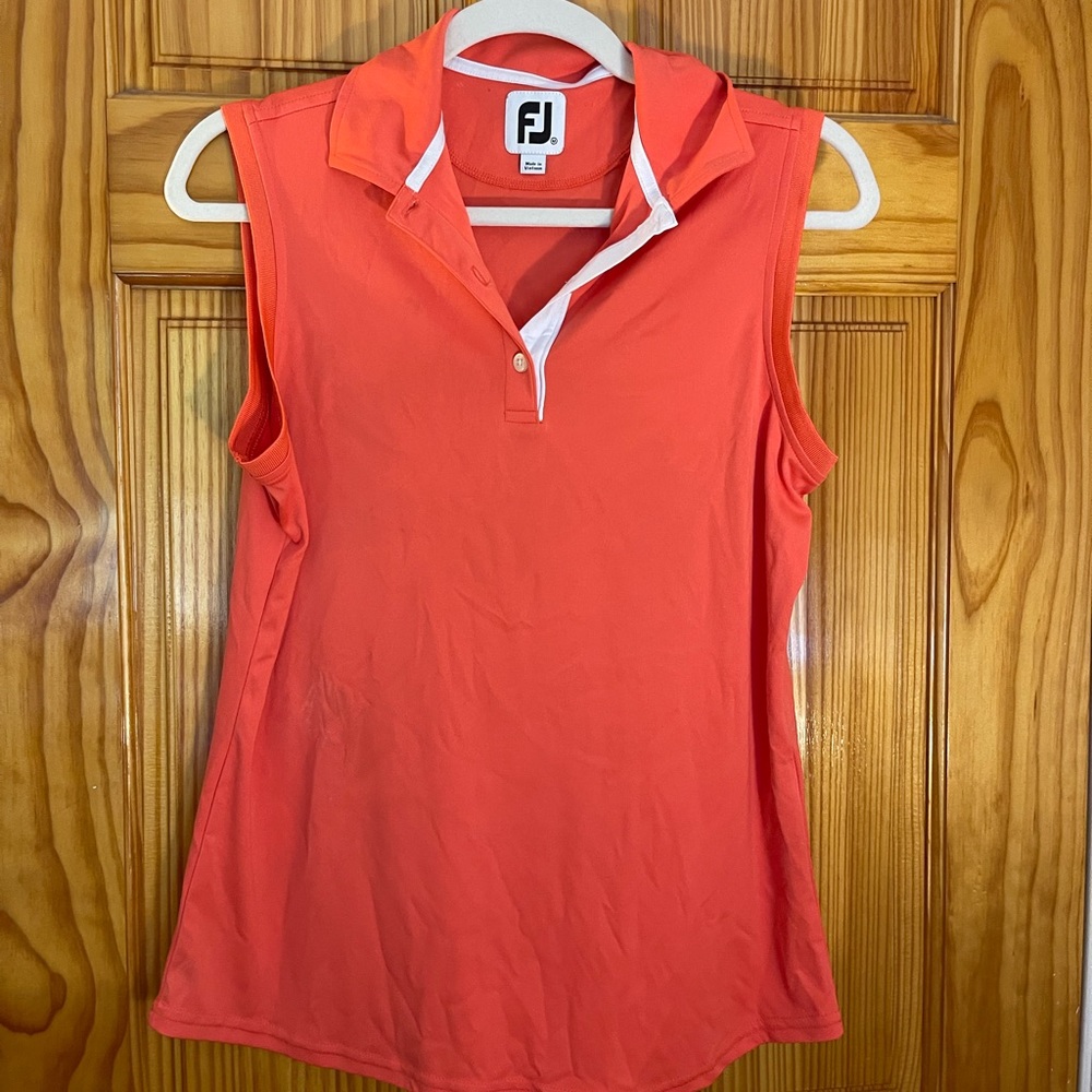 Coral golf tank top, size M
